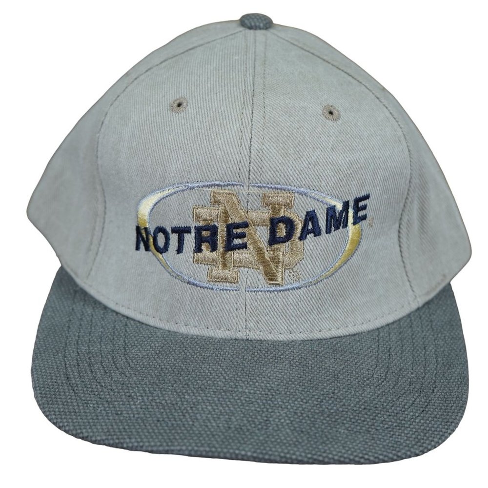 Vintage Notre Dame Fighting Irish University Square Strapback Hat Made in USA